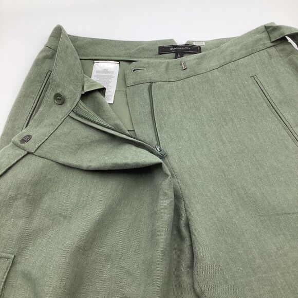 BCBG MAXAZRIA Womens Linen Blend Pants Green Size XXS - Picture 5 of 10